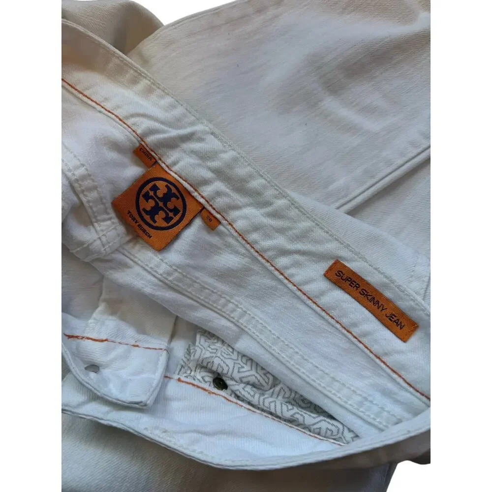 Tory Burch Super Skinny White Jeans - 28